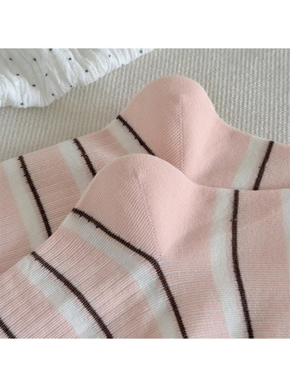 Rufia - Classic Striped Ribbed Crew Socks