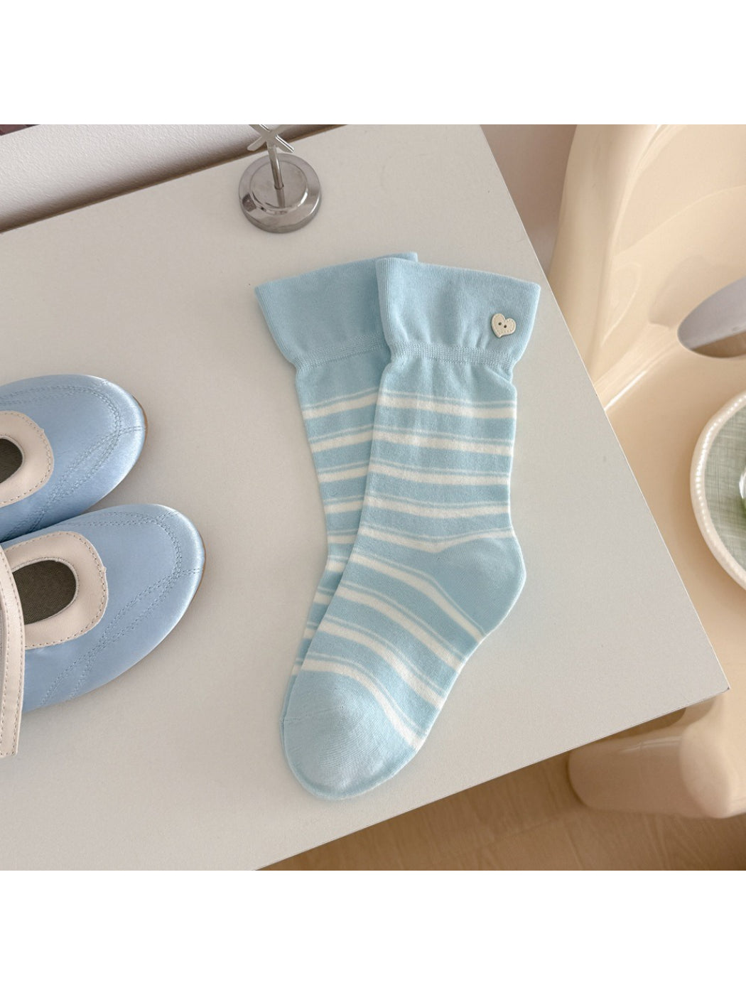 Rufia - Stripe Heart Patch Crew Socks product image 8