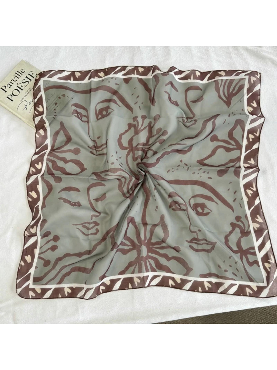 Scarvii - Abstract Line Art Sheer Square Scarf