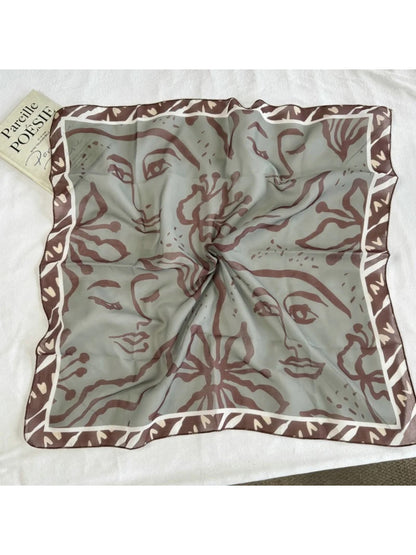 Scarvii - Abstract Line Art Sheer Square Scarf