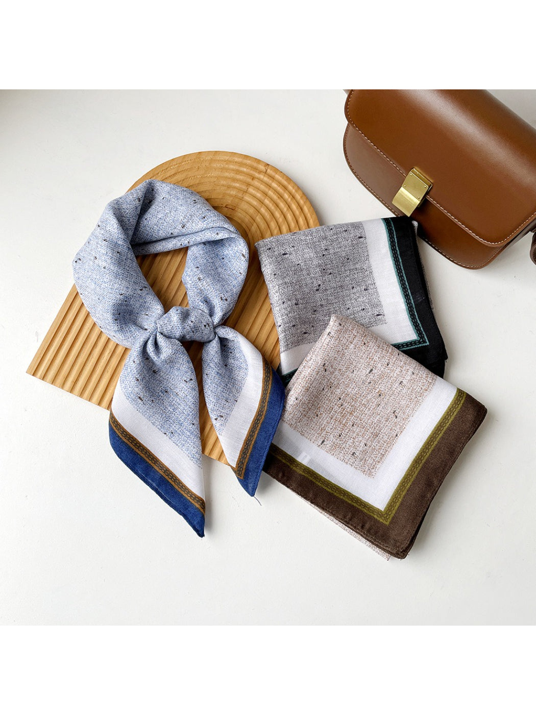 Scarvii - Textured Neutral Square Scarf