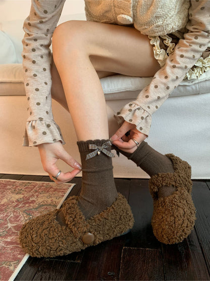 Rufia - Bow Detail Mixed Pattern Crew Socks