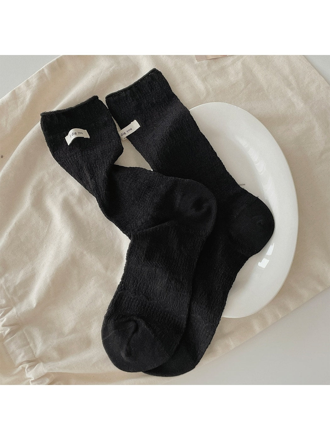 Rufia - Minimal Hollow Out Casual Crew Socks