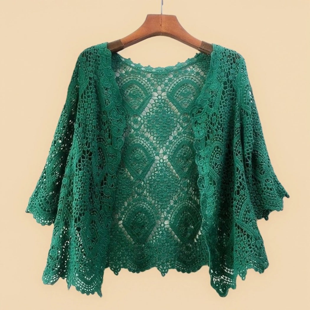 Crosa - Sheer Crochet Cardigan - Ethereal Summer Cover-Up