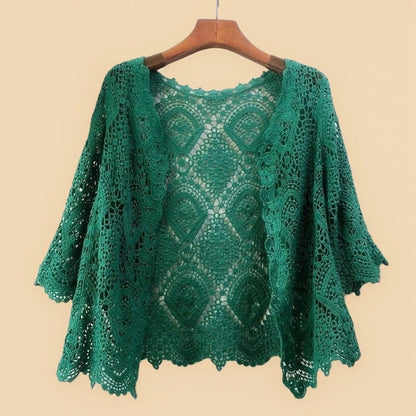 Crosa - Sheer Crochet Cardigan - Ethereal Summer Cover-Up