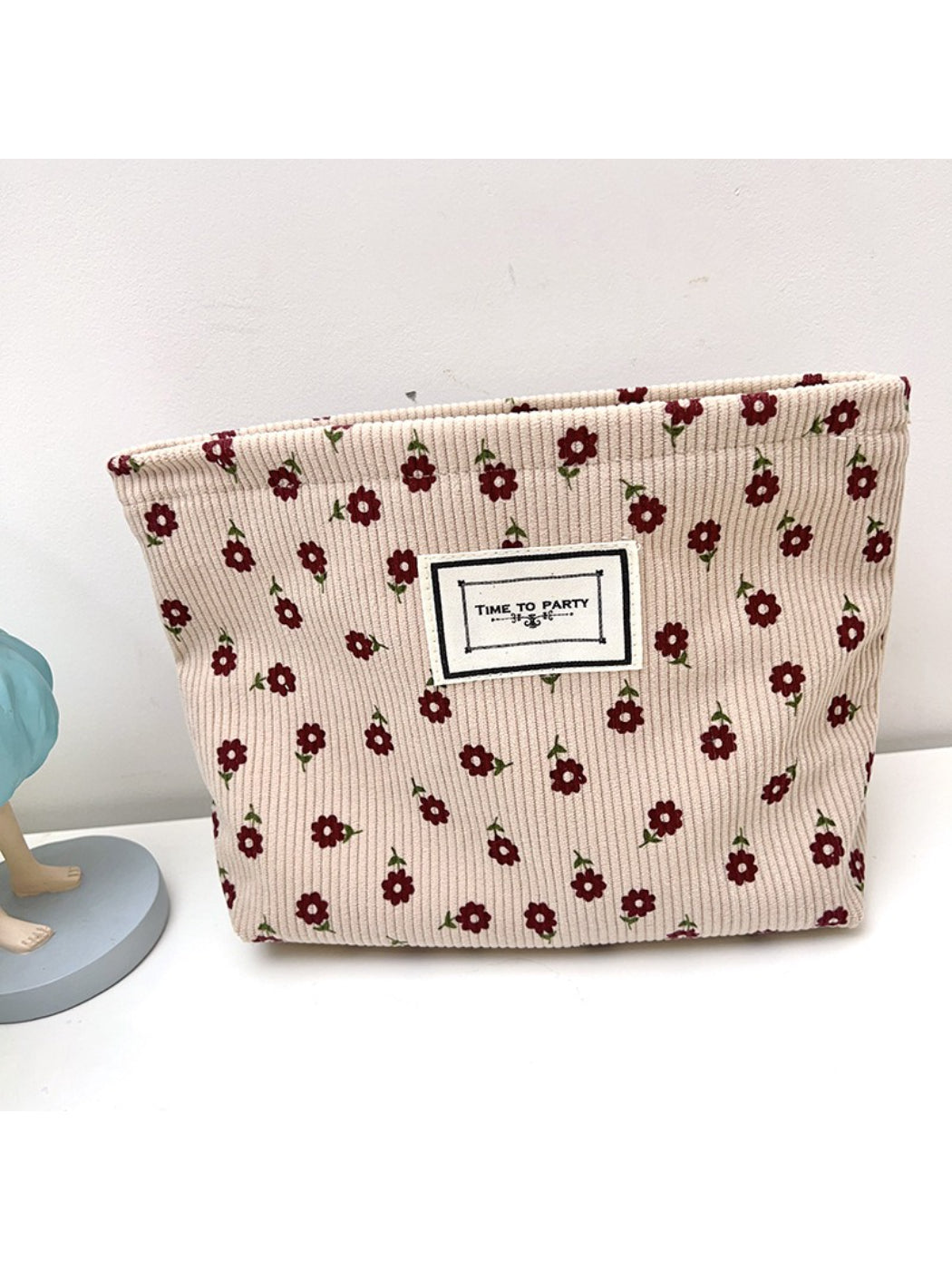 Cosbai - Corduroy Ditsy Floral Pouch
