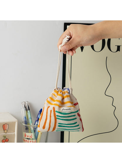 Cosbai - Solid Color Drawstring Coin Pouch Bag