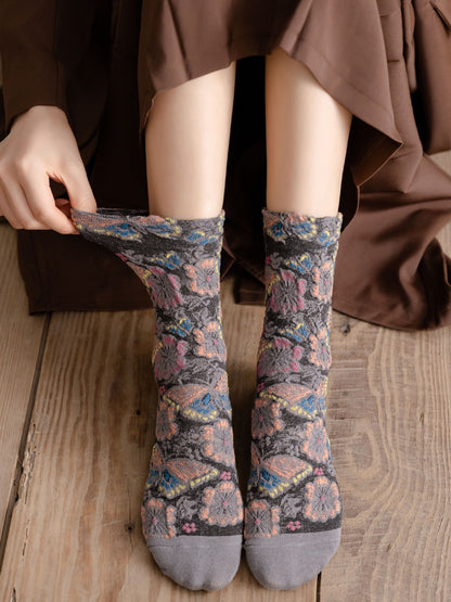 Rufia - Textured Bloom Cluster Socks