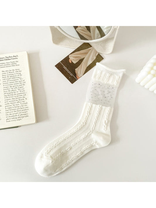 Rufia - Mesh White Mid-Calf Socks product image 1
