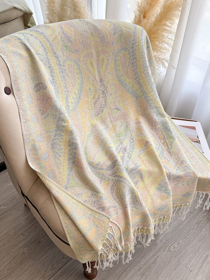 Scarvii - Oversized Paisley Fringe Scarf Wrap