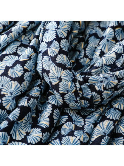 Scarvii - Lightweight Allover Leaf Print Scarf