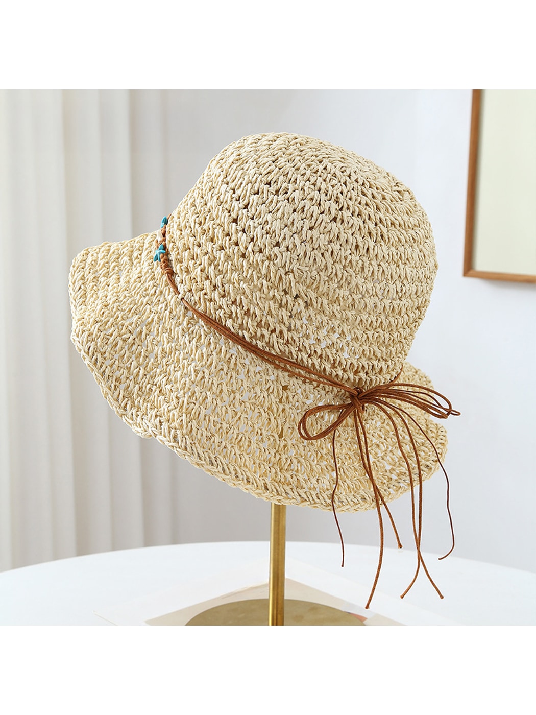 Haila - Round Crown Wide Brim Travel Summer Hat
