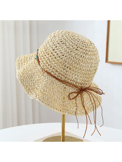 Haila - Round Crown Wide Brim Travel Summer Hat