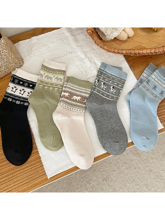 Rufia - Animal Pattern Cute Pattern Mid-Calf Socks