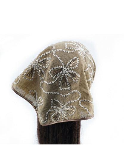 Scarvii - Embroidered Daisy Vine Triangle Scarf