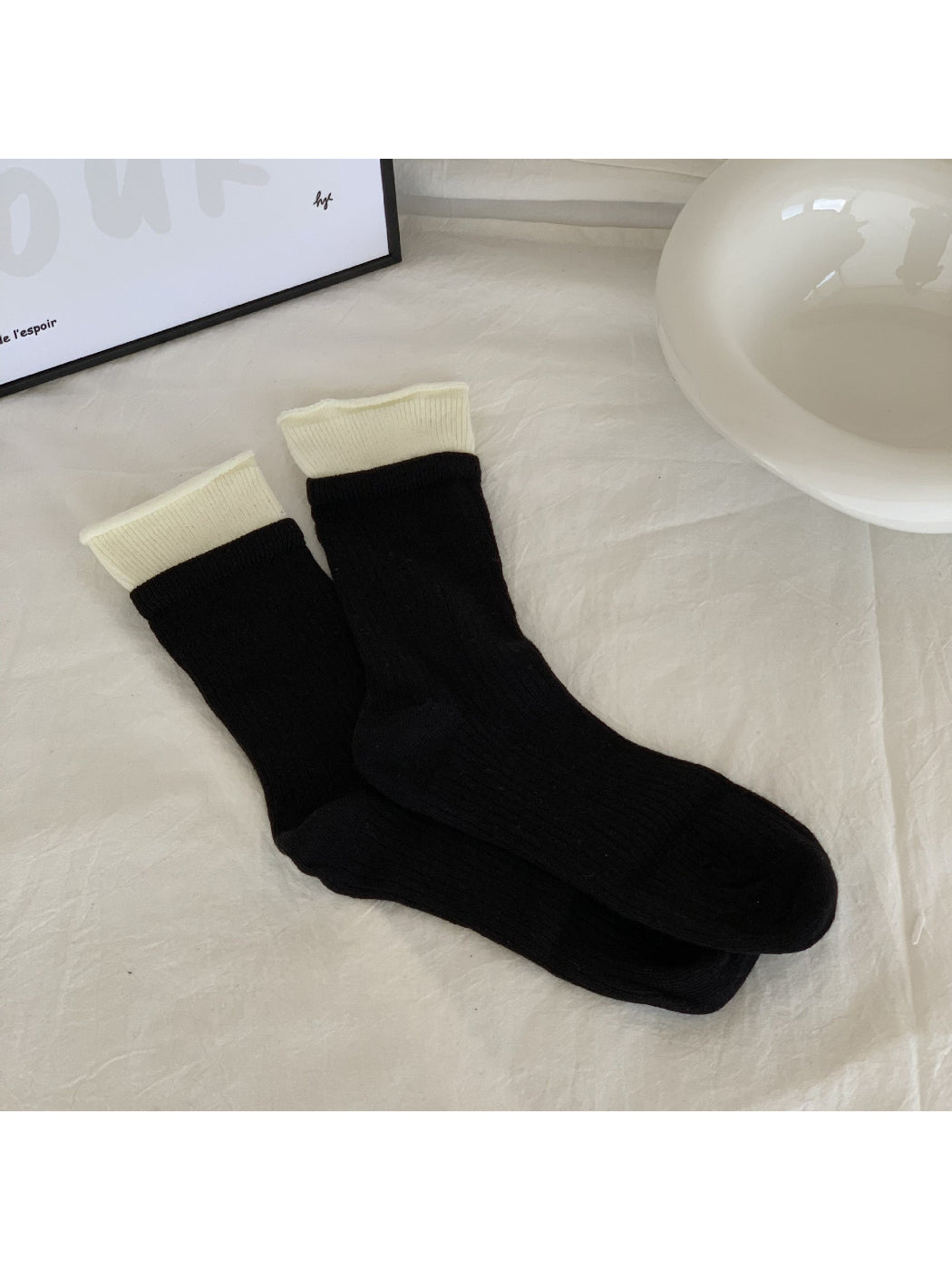 Rufia Contrast Cuff Ribbed Crew Socks product image 7