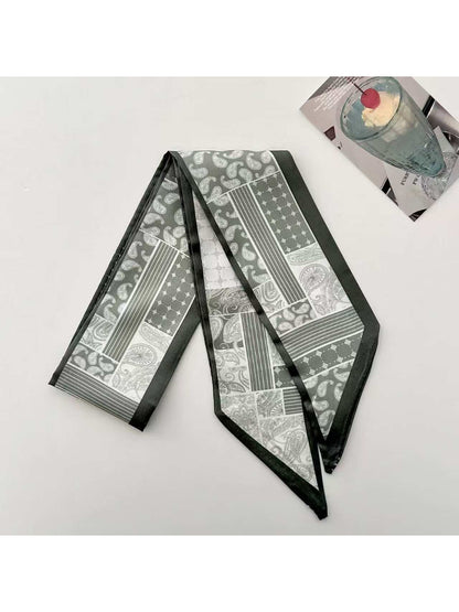 Scarvii Heritage Pattern Panel Skinny Scarf