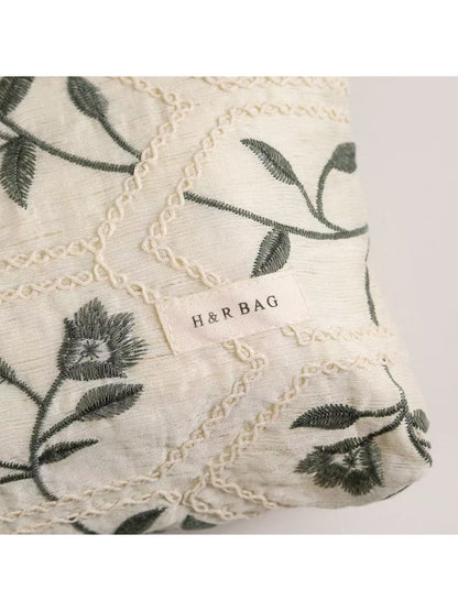 Cosbai - Floral Cosmetic Bag Handheld Storage Bag
