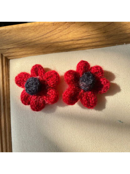 Earwish - Crochet Flower Stud Earrings