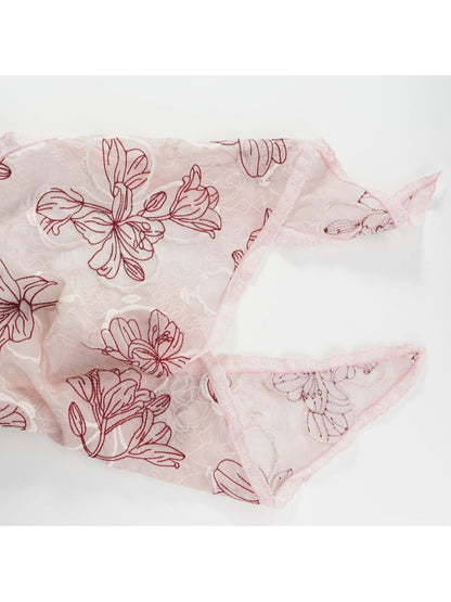 Scarvii - Sheer Floral Embroidery Headscarf