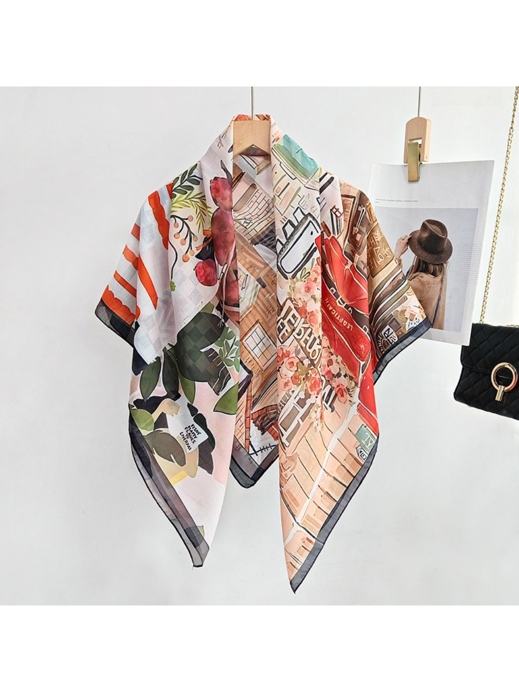 Scarvii Paris Collage Square Scarf
