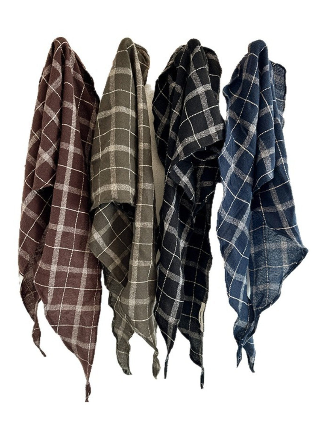Scarvii - Plaid Pattern Diamond Shaped Winter Scarf