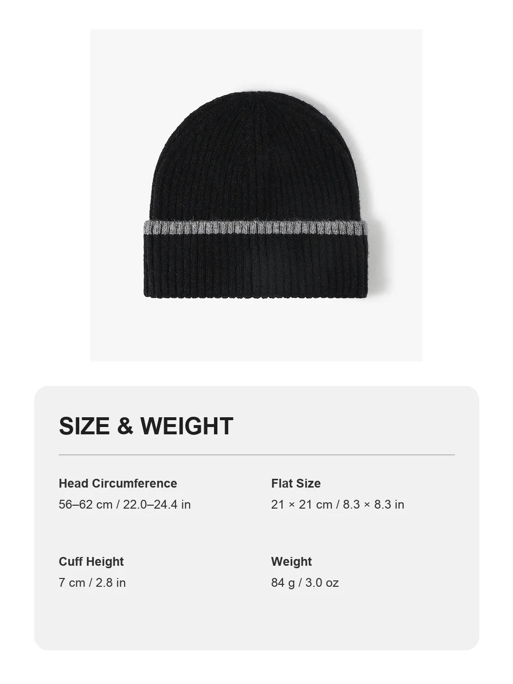 Haila - Contrast Stripe Ribbed Cuffed Knit Beanie