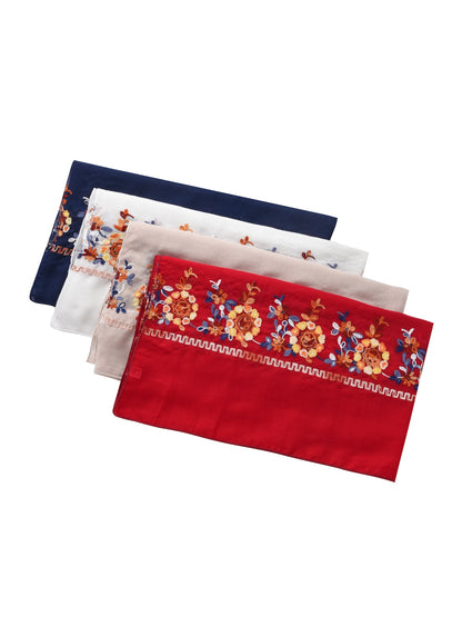 Scarvii - Boho Embroidered Floral Scarf - Soft & Charm