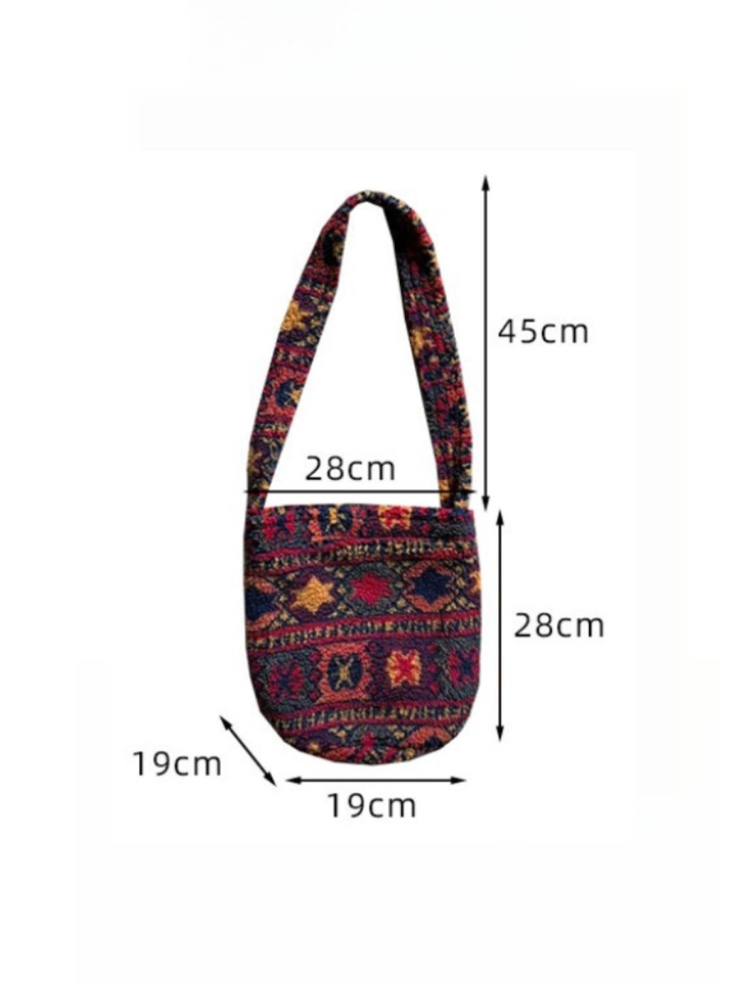 Cosbai - Retro Leopard Print Crossbody Bag