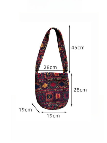 Cosbai - Retro Leopard Print Crossbody Bag
