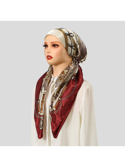 Scarvii - Chain and Rope Print Tie Back Headscarf