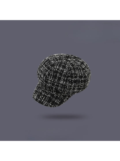 Haila - Textured Tweed Newsboy Hat
