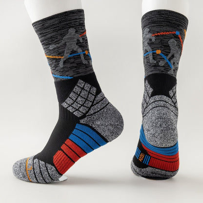 Rufia socks displayed on a wooden surface showing texture and color contrast