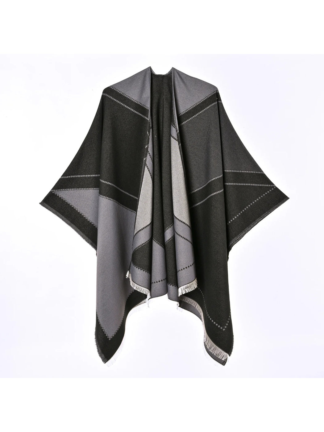 Scarvii - Oversized Color Block Knit Wrap