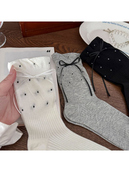 Rufia - Bow Polka Dot Crew Socks