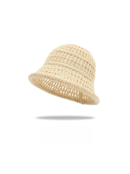 Haila - Solid Color Round Crown Bucket Hat