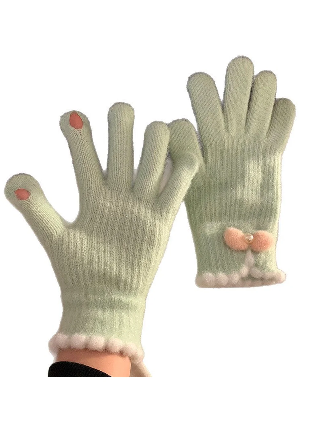 Gloving - Bow Detail Scalloped Cuff Gloves