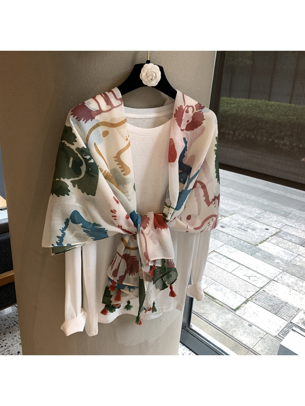 Scarvii - Abstract Dog Print Rectangular Shawl