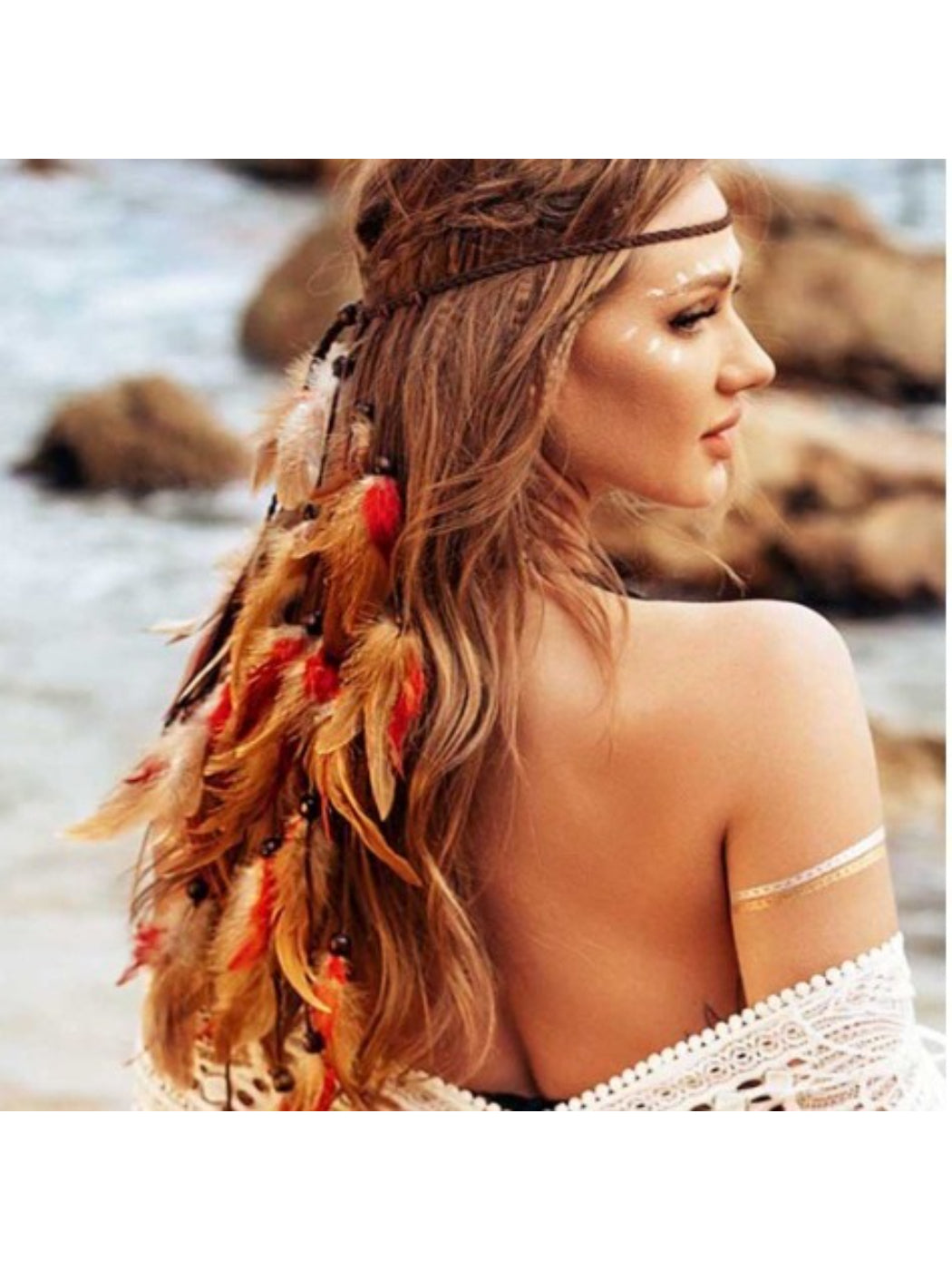 Hairish - Boho Feather Tassel Hair Headpiece