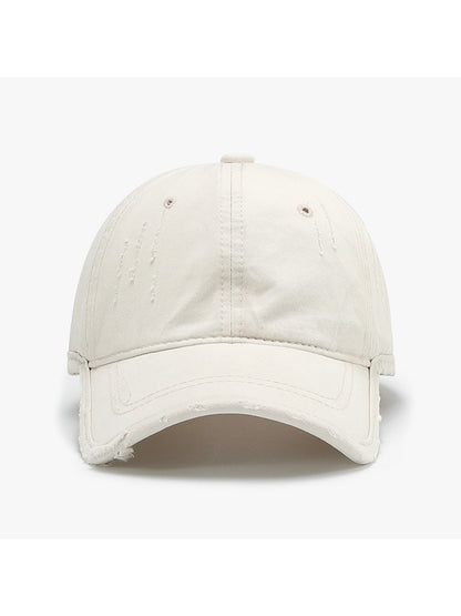 Haila - Adjustable Distressed Curved Brim Baseball Cap