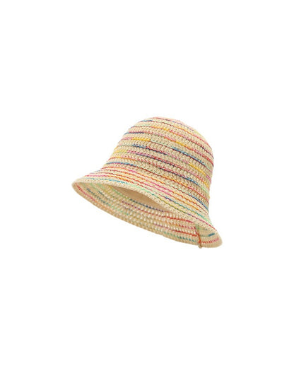 Haila - Rainbow Yarn Woven Summer Bucket Hat