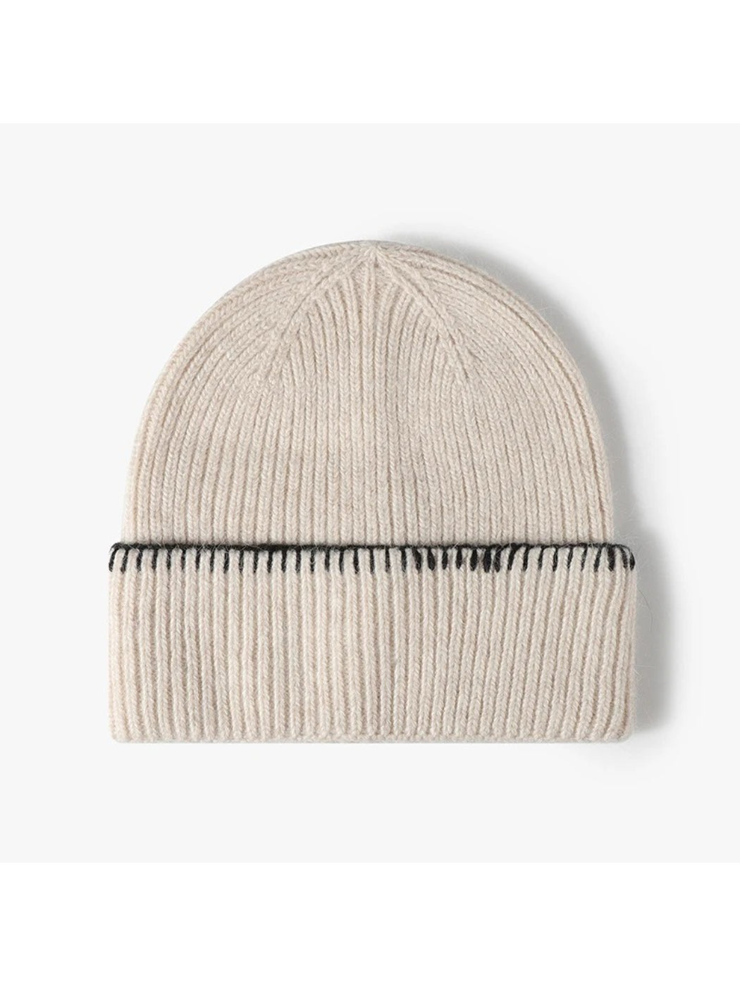 Haila - Contrast-Stitch Cuffed Knit Beanie