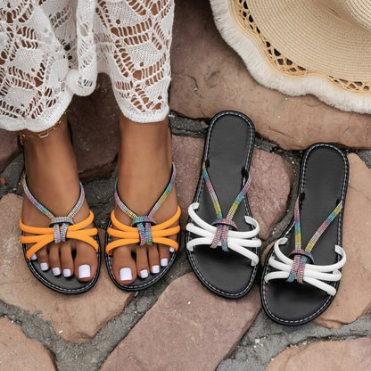 Sado Flat Rhinestone Sandals main product view