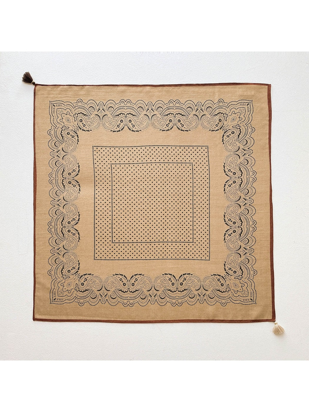 Scarvii - Vintage Polka Dot Center Print Square Scarf