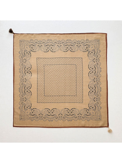 Scarvii - Vintage Polka Dot Center Print Square Scarf