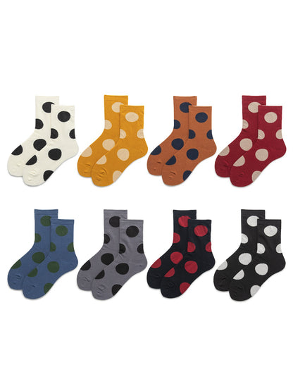 Rufia - Bold Polka Dot Pattern Crew Socks