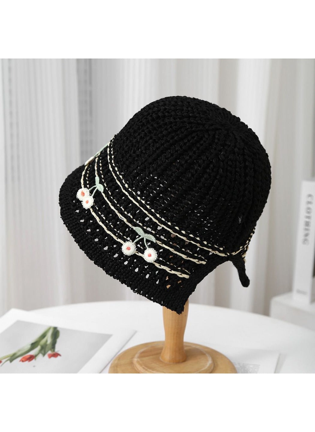 Haila - Fresh Bell‑Shape Hollow‑Out Wide‑Brim Bucket Hat