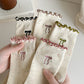 Rufia - Embroidered Bow Mid-Calf Socks