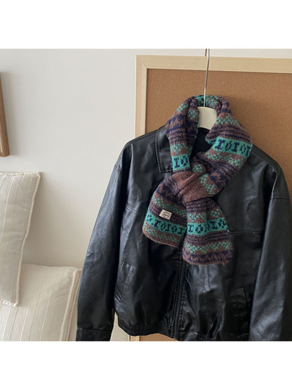 Scarvii - Fair Isle Knit Short Scarf