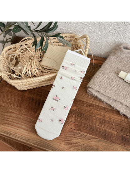 Rufia - Floral Bow Knit Crew Socks